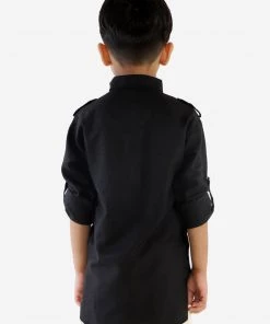 Ganesh Chaturthi JBN Creation Boy's Black Pathani Kurta