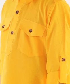 JBN Creation Boys Yellow Pathani Kurta Ganesh Chaturthi
