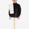 JBN Creation Boy's Black & White Solid Shirt With Dhoti