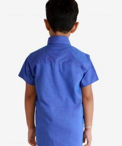 Vastramay Blue Cotton Blend Baap Beta Ethnic Shirt