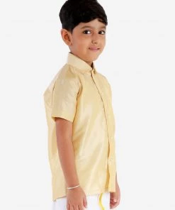 JBN Creation Boys' Parmesan Silk Short Sleeves Ethnic Shirt