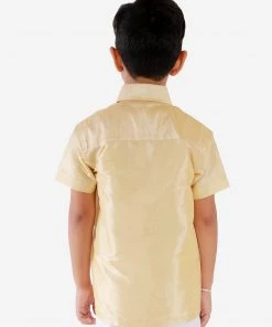 JBN Creation Boys' Parmesan Silk Short Sleeves Ethnic Shirt