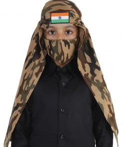 JBN Creation Unisex 2-Ply Camouflage Cotton Narendra Modi Style Mask And Scarf Combo Rakhi