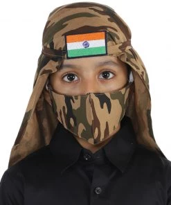 JBN Creation Unisex 2-Ply Camouflage Cotton Narendra Modi Style Mask And Scarf Combo Rakhi