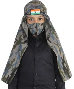 JBN Creation Rakhi Unisex 2-Ply Camouflage Cotton Narendra Modi Style Mask And Scarf Combo