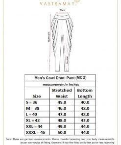 Vastramay Men's Silver Cotton Blend Cowl Dhoti