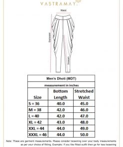 Vastramay Men's Gold Embroidred Dhoti
