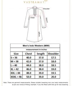 VASTRAMAY Men's Dark Blue Silk Blend Sherwani-Only Top Buy 1 Get 1