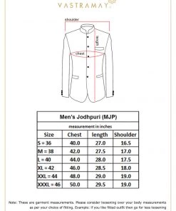 Bandhgala/Jodhpuri VASTRAMAY Men's Peach Silk Blend Jodhpuri