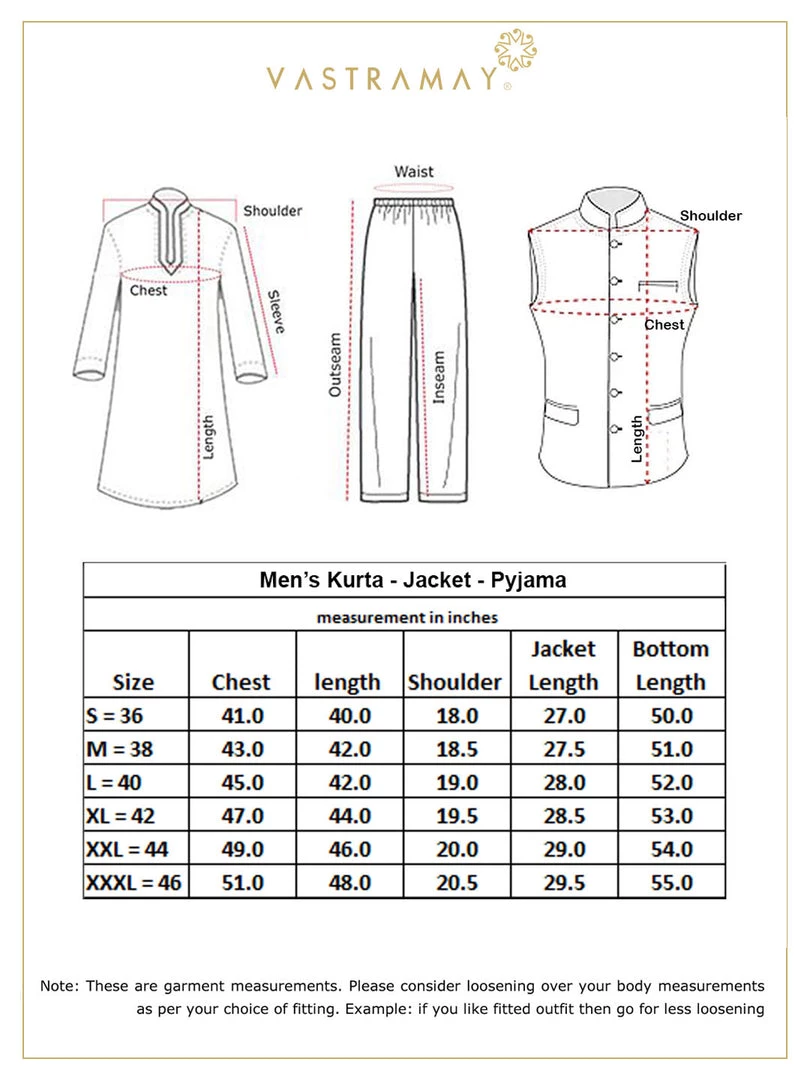 Vastramay Men's White Cotton Silk Blend Kurta, Ethnic Jacket And Pyjama Set 8 Vastramay Men's White Cotton Silk Blend Kurta, Ethnic Jacket And Pyjama Set