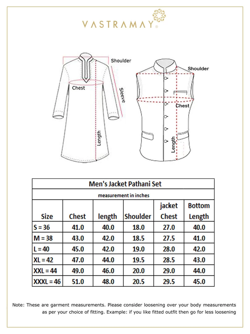 Jacket Kurta Sets VASTRAMAY Men's Black Cotton Blend Kurta, Ethnic Jacket And Pyjama Set 8 Jacket Kurta Sets VASTRAMAY Men's Black Cotton Blend Kurta, Ethnic Jacket And Pyjama Set