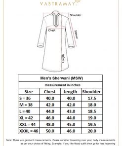VASTRAMAY Men's White Silk Blend Sherwani Top Buy 1 Get 1