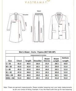 SHRESTHA By VASTRAMAY Shaadi VASTRAMAY Men's Navy Blue Woven Blazer And Cream Solid Kurta With Pajama Set