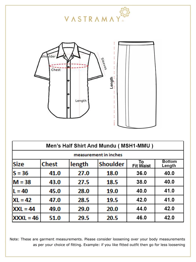 VASTRAMAY Men's Red And White Silk Blend Shirt And Mundu Set Buy 1 Get 1 9 VASTRAMAY Men's Red And White Silk Blend Shirt And Mundu Set Buy 1 Get 1