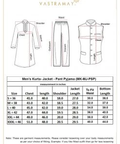 VASTRAMAY Men's Turquoise Cotton Nehru Jacket With White Kurta And Pant Set