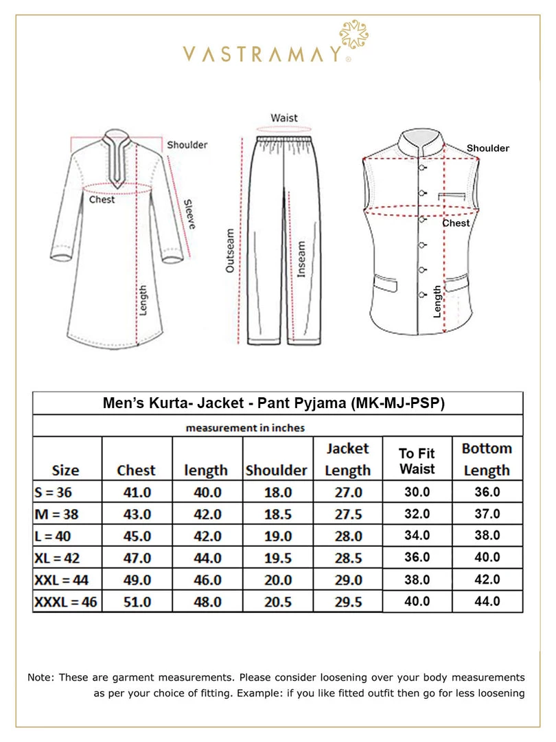 VASTRAMAY Men's Black And White Printed Nehru Jacket With White Kurta Pyjama Jacket Kurta Sets 8 VASTRAMAY Men's Black And White Printed Nehru Jacket With White Kurta Pyjama Jacket Kurta Sets