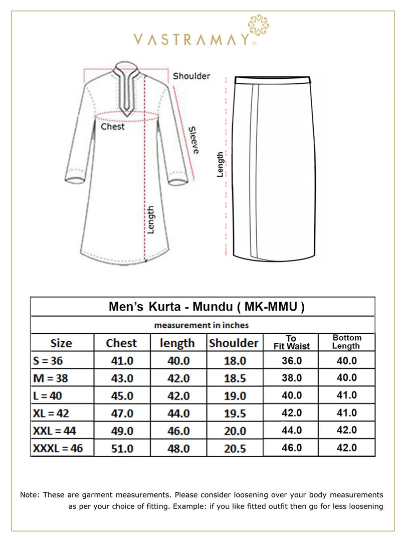 VASTRAMAY Men's Purpple Cotton Kurta And Mundu Set 8 VASTRAMAY Men's Purpple Cotton Kurta And Mundu Set