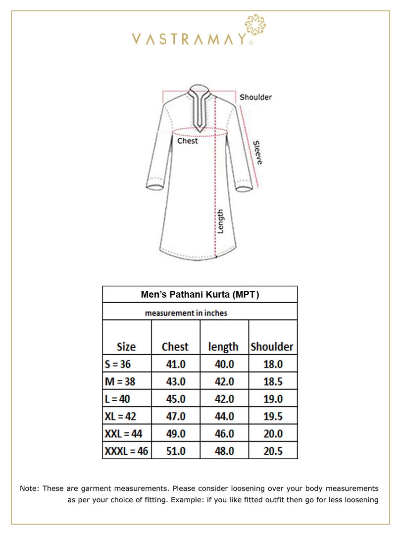 VASTRAMAY Men's Rust Coloured Pathani Cotton Blend Kurta 8 VASTRAMAY Men's Rust Coloured Pathani Cotton Blend Kurta