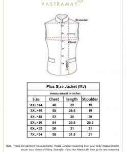 Vastramay Plus Size Collection Men's Plus Size Blue Woven Nehru Jacket