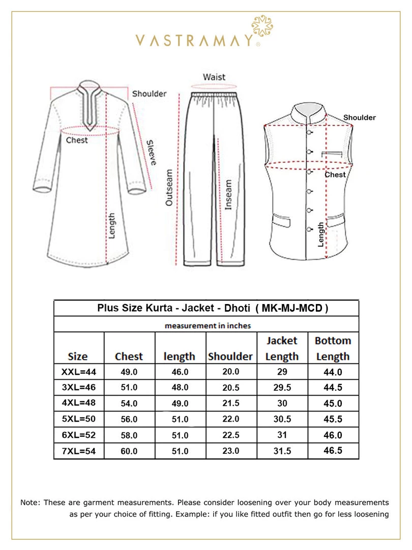 Vastramay Men's Plus Size Rose Gold, Navy Blue And Maroon Silk Blend Jacket Kurta Dhoti Pant Set 10 Vastramay Men's Plus Size Rose Gold, Navy Blue And Maroon Silk Blend Jacket Kurta Dhoti Pant Set