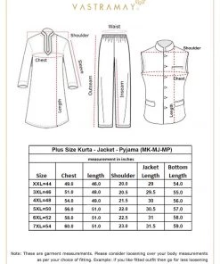 Vastramay Men's Plus Size Cream And Maroon Silk Blend Jacket Kurta Pyjama Set Dhoti Kurta Sets
