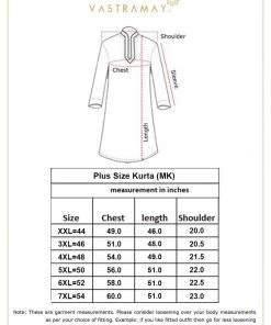 Vastramay Plus Size Collection Men's Plus Size Aqua Blue Silk Blend Kurta