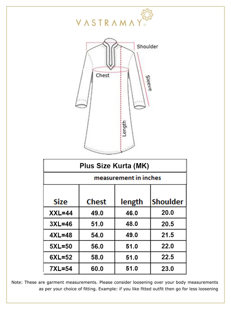 Vastramay Plus Size Collection Men's Plus Size Wine Silk Blend Kurta 8 Vastramay Plus Size Collection Men's Plus Size Wine Silk Blend Kurta