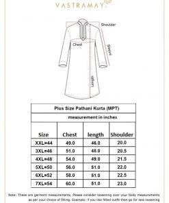 Plus Size Collection VASTRAMAY Men's Plus Size Maroon Cotton Blend Pathani Kurta