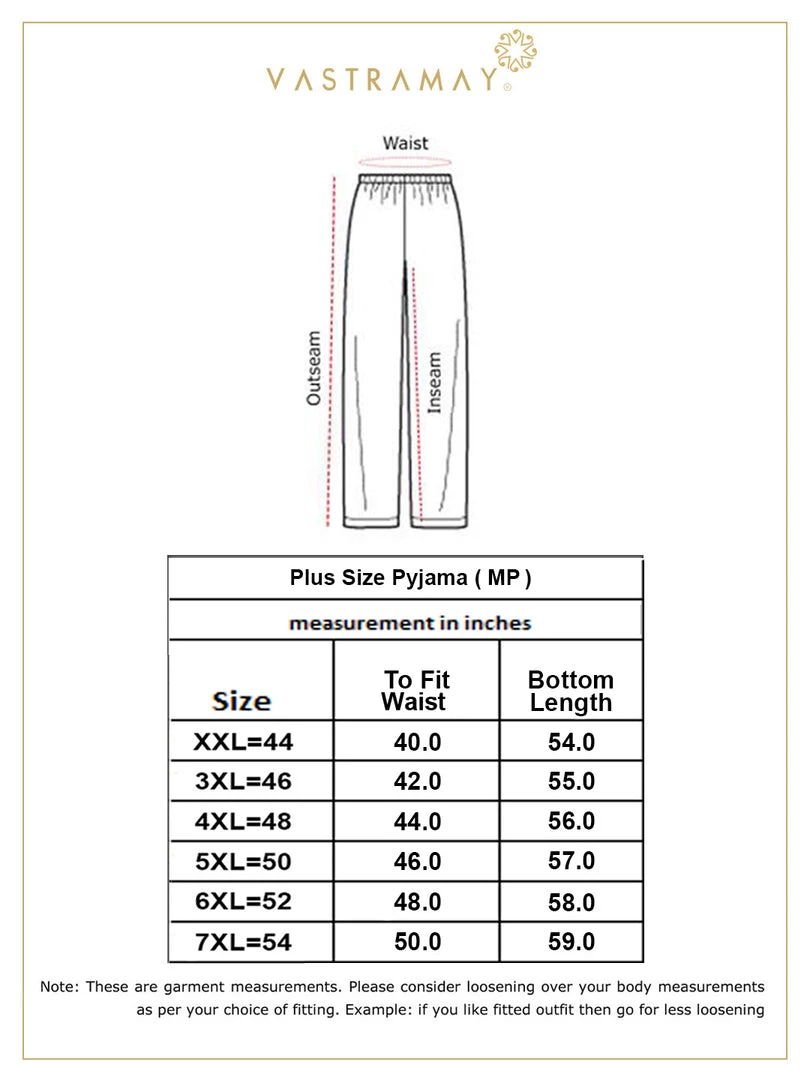 Pyjama VASTRAMAY Men's Plus Size Aqua Solid Relax-Fit Churidar 9 Pyjama VASTRAMAY Men's Plus Size Aqua Solid Relax-Fit Churidar