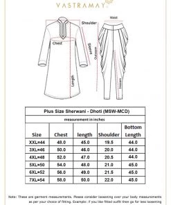 Vastramay Men's Plus Size Black Sherwani Set Plus Size Collection