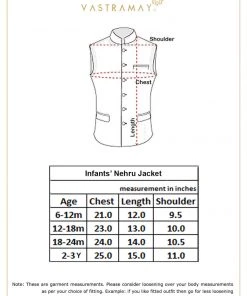 Boys VASTRAMAY SISHU Boy's Grey & Gold -Coloured Woven Design Nehru Jacket