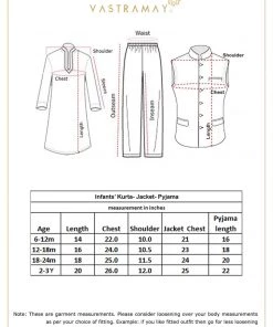 VASTRAMAY SISHU Boy's Gold-toned Ethnic Motifs Kurta & Churidar With Blue Nehru Jacket