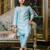Vastramay Girls' Aqua Viscose Kurta And Straight Pant Set 2 Vastramay Girls' Aqua Viscose Kurta And Straight Pant Set