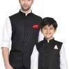 Vastramay Baap Beta Cotton Blend Black Jacket 1 Vastramay Baap Beta Cotton Blend Black Jacket