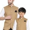 Vastramay Baap Beta Cotton Blend Chiku Jacket
