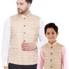 Vastramay Beige Baap Beta Ethnic Jacket Set