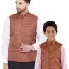 Vastramay Coffee Brown Baap Beta Ethnic Jacket Set