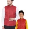 Vastramay Maroon Baap Beta Ethnic Jacket Set 1 Vastramay Maroon Baap Beta Ethnic Jacket Set