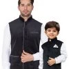 Vastramay Velvet Black Baap Beta Ethnic Jacket