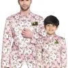 Vastramay Multicolor-Base-Pink Baap Beta Jodhpuri Set Jacket