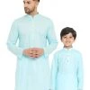 Kurta Pyjama Vastramay Aqua Cotton Baap Beta Kurta 1 Kurta Pyjama Vastramay Aqua Cotton Baap Beta Kurta