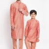 Kurta Pyjama Vastramay Pink Printed Silk Blend Baap Beta Kurta And Pyjama Set