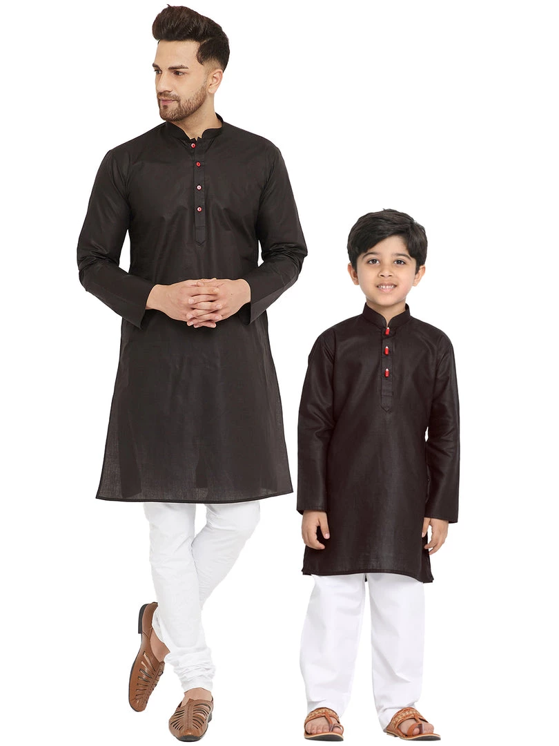 Kurta Pyjama Vastramay Black And White Baap Beta Kurta And Pyjama Set 3 Kurta Pyjama Vastramay Black And White Baap Beta Kurta And Pyjama Set