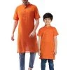 Vastramay Orange Melange Baap Beta Kurta Set Kurta Pyjama
