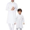 Vastramay Cotton White Baap Beta Kurta Pyjama Set 2 Vastramay Cotton White Baap Beta Kurta Pyjama Set