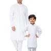 Vastramay Pure Cotton White Baap Beta Kurta Pyjama Set