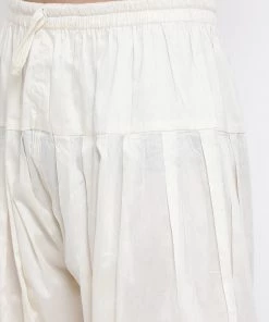 Kurta Pyjama Vastramay Men & Boys Mustard Solid Cotton Blend Pathani Suit Set