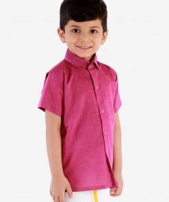 Vastramay Pink Cotton Blend Baap Beta Ethnic Shirt Set 11 Vastramay Pink Cotton Blend Baap Beta Ethnic Shirt Set