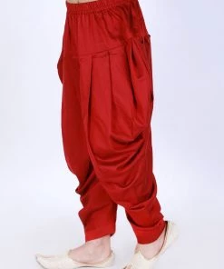 JBN Creation VASTRAMAY Boys Maroon Solid Dhotis