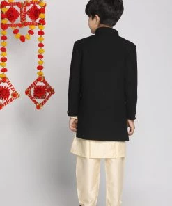 JBN Creation Boys Black Indo Western Jacket With Kurta And Pyjama Set 10 JBN Creation Boys Black Indo Western Jacket With Kurta And Pyjama Set